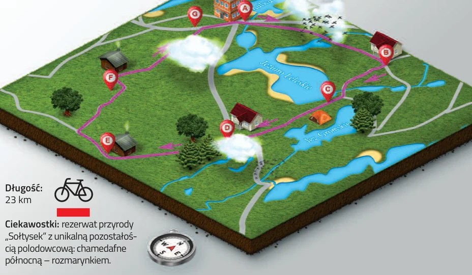 Mapa trasy Chamedafne Północna z PDF Szlaki rowerowe Pasymia