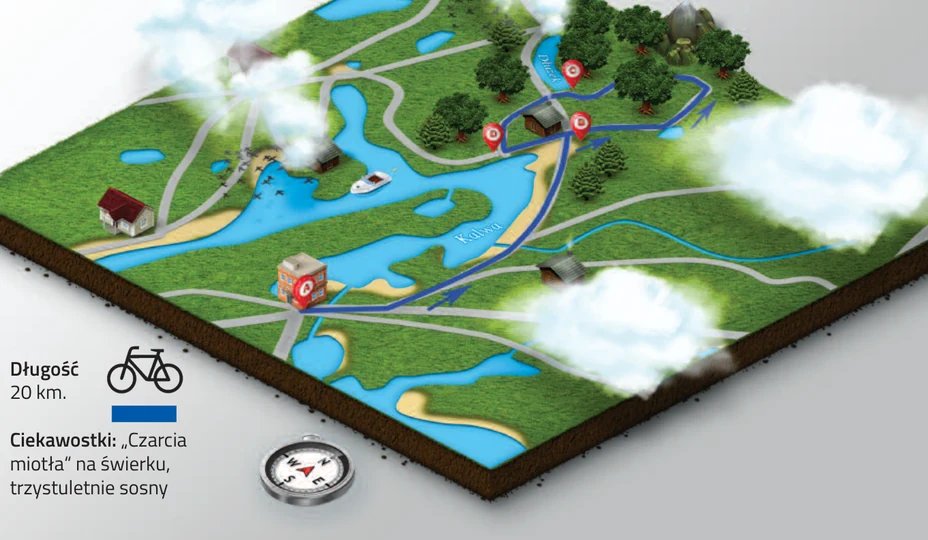 Mapa trasy Czarci Kamień z PDF Szlaki rowerowe Pasymia