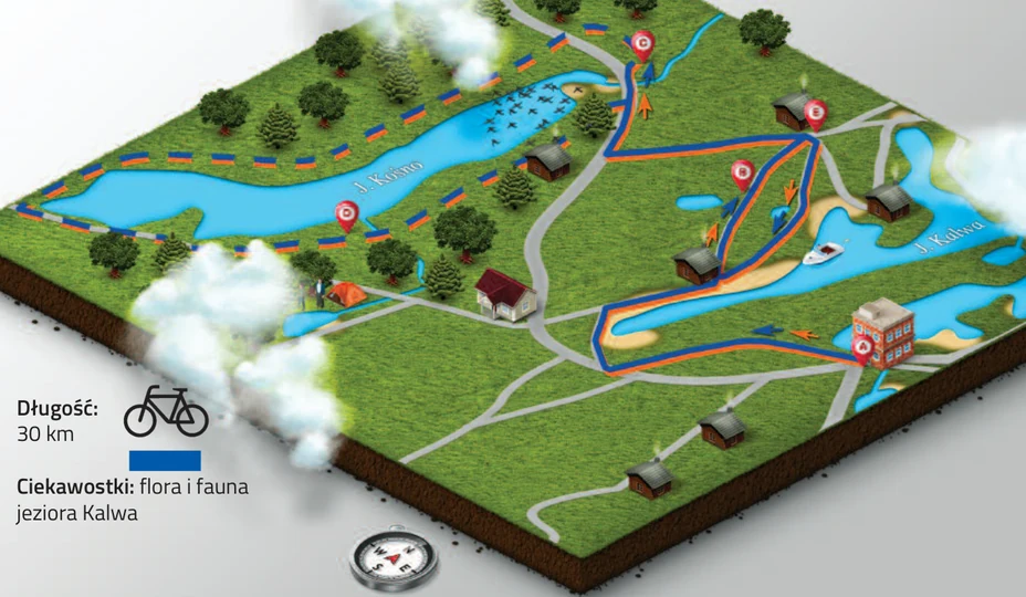 Mapa trasy Pasymskie Bunkry z PDF Szlaki rowerowe Pasymia